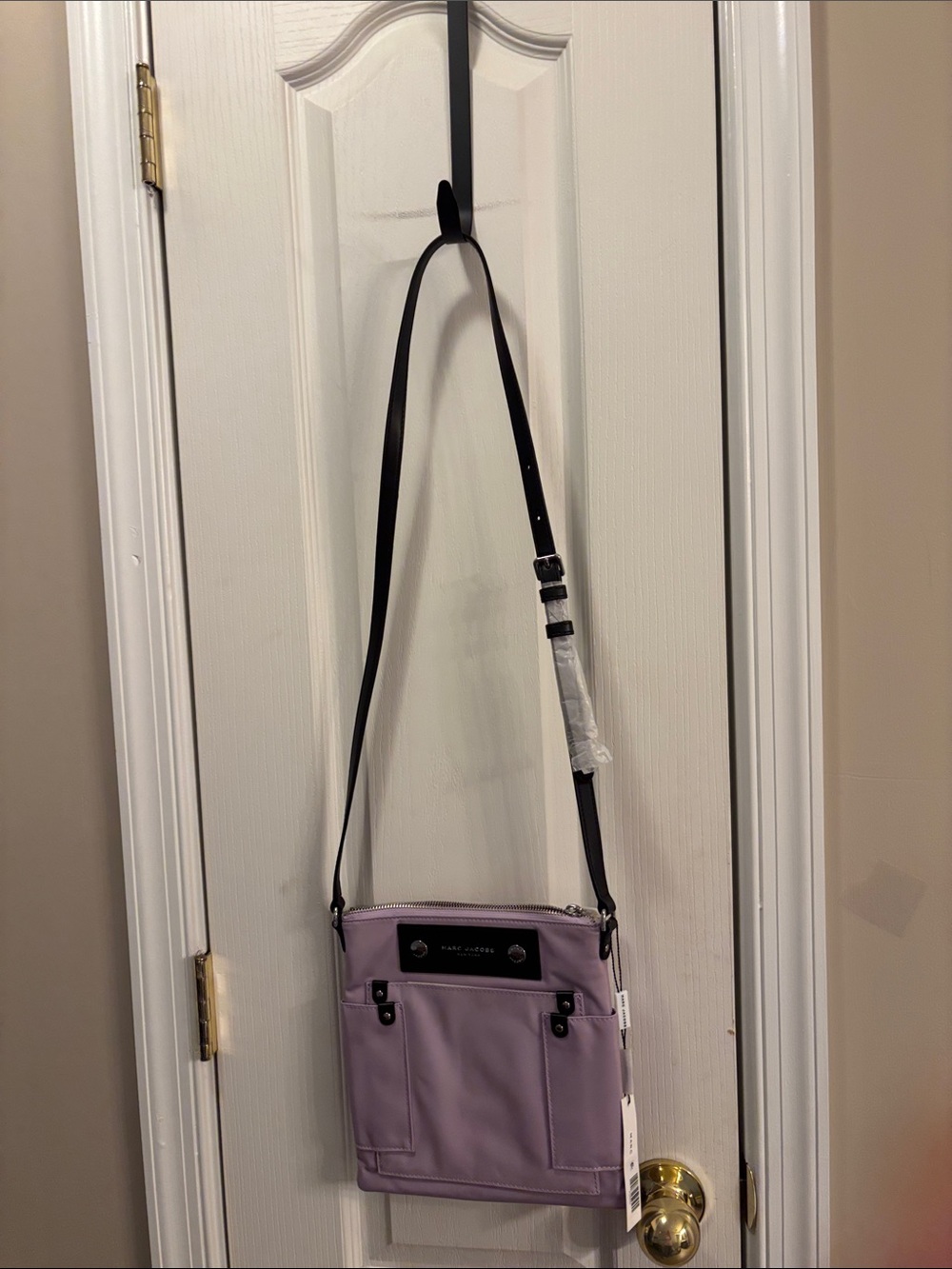 Marc Jacobs Lavender Crossbody Bag with Black Strap